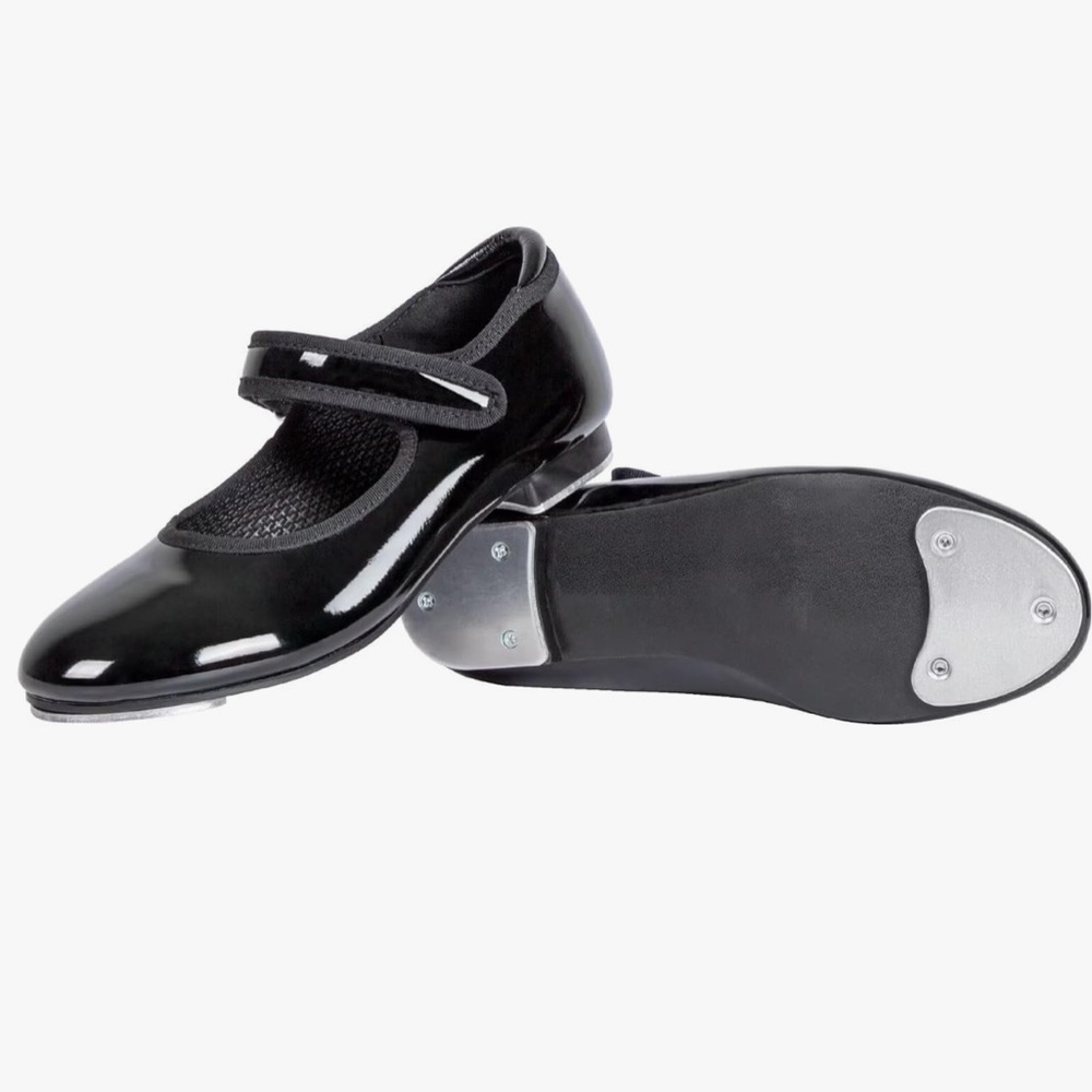 Amazon black Tap Shoes for toddler Girls size 9.5/10 easy Velcro strap like new